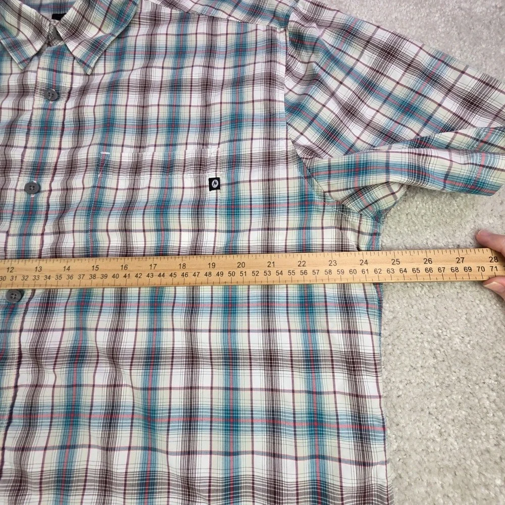 MARMOT Shirt Lot (2) Men's XL Plaid‎ Stripes Short Sleeve Outdoor Lightweight
